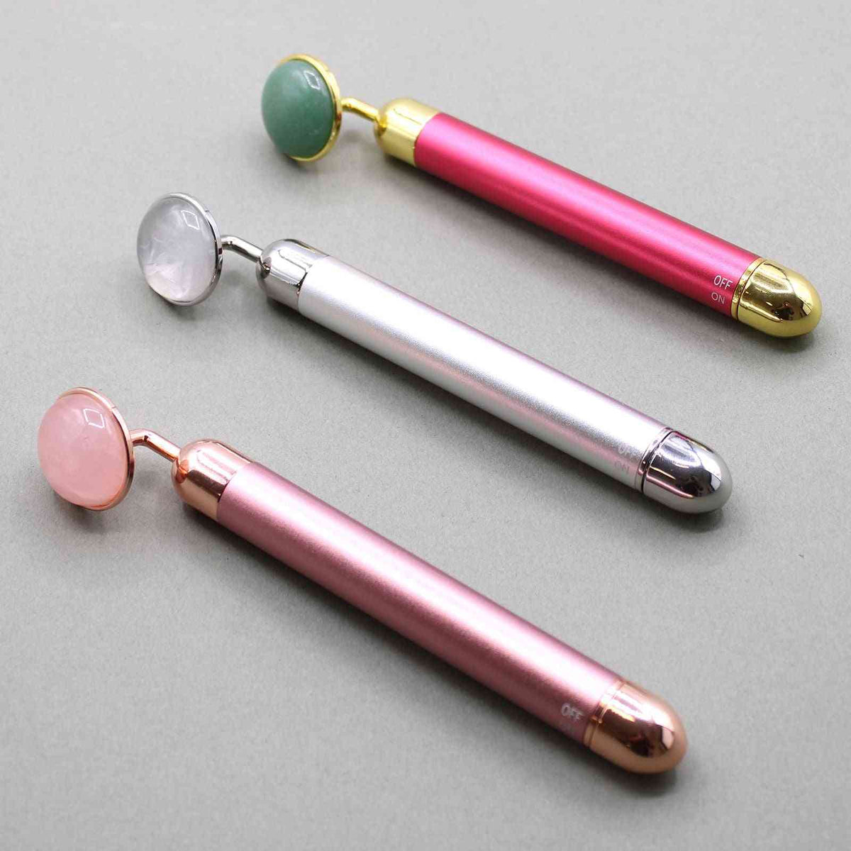 Rodillo con Vibración de Piedras Preciosas - Jade - Rodillos de Masaje Facial | El Bazar de Tizar