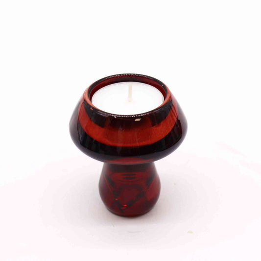 Portavelas reversible con diseño de seta para cena / vela de té - Rojo Vampiro - Portavelas y tarros de cristal