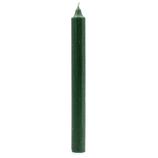 Velas a Granel de Color Sólido - Verde Acebo Rústico - Paquete de 10 - Velas de Cena de Color Sólido - Pack de 10 Unidades