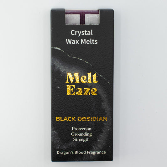 MeltEaze Wax Melts 50g - Escudo de Obsidiana - Sangre de Dragón - Pastillas de Cera derretibles con Gemas