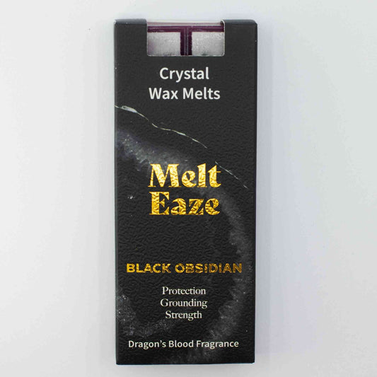 MeltEaze Wax Melts 50g - Escudo de Obsidiana - Sangre de Dragón - Pastillas de Cera derretibles con Gemas