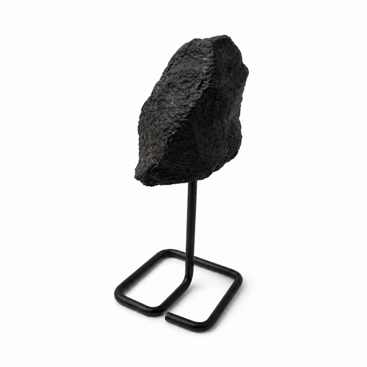 Muestra mineral en soporte metálico - Turmalina negra