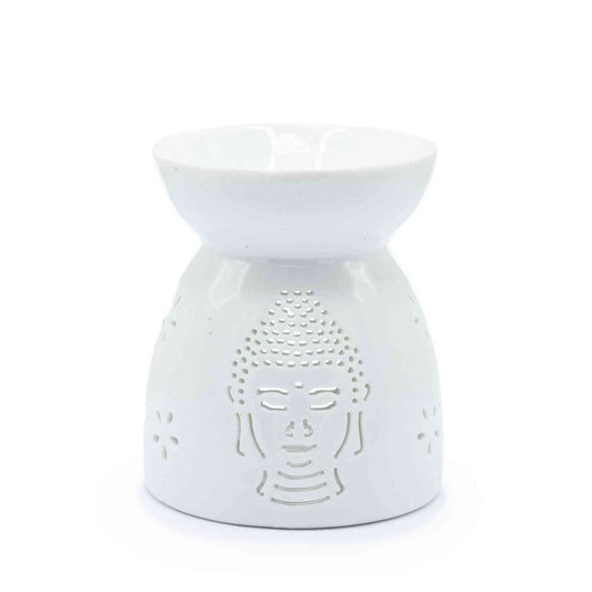 Brûleur à Huile avec Découpe Bouddha - Blanc
