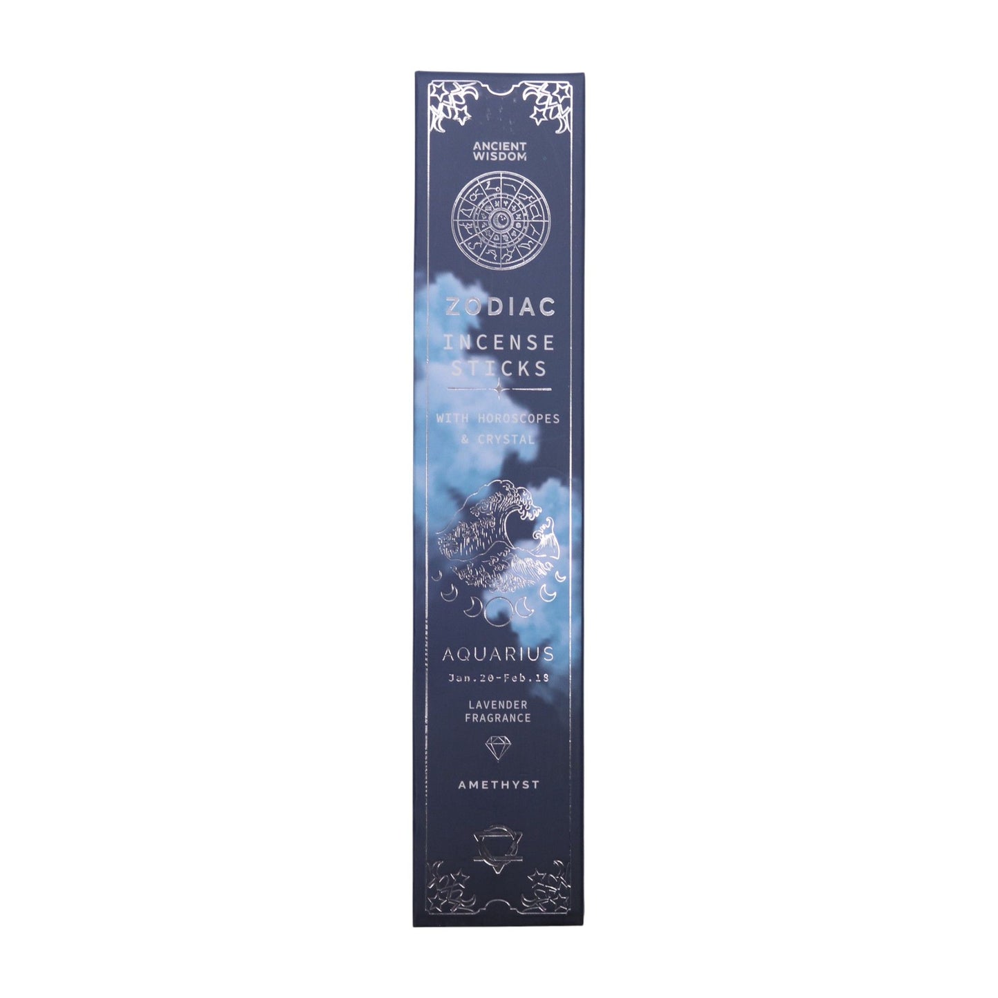 Lavanda zodiaco gema de cristal incienso - Acuario - Incienso Zodiacal con Cristales | El Bazar de Tizar
