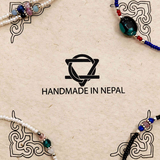 Colgante fino de lapislázuli y turquesa de Nepal - collar (42 cm)