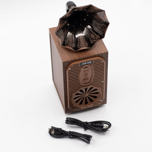 Altavoz retro de gramófono alto (Extra Alto) - Bluetooth - 8 vatios - Altavoces Bluetooth, 8w