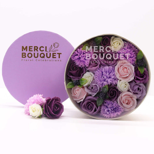 Round Box - Lavender Rose And Carnation