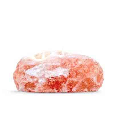 Portavelas de sal natural - 2 agujeros (2-2.5 kg) - Lámparas de Sal del Himalaya | El Bazar de Tizar