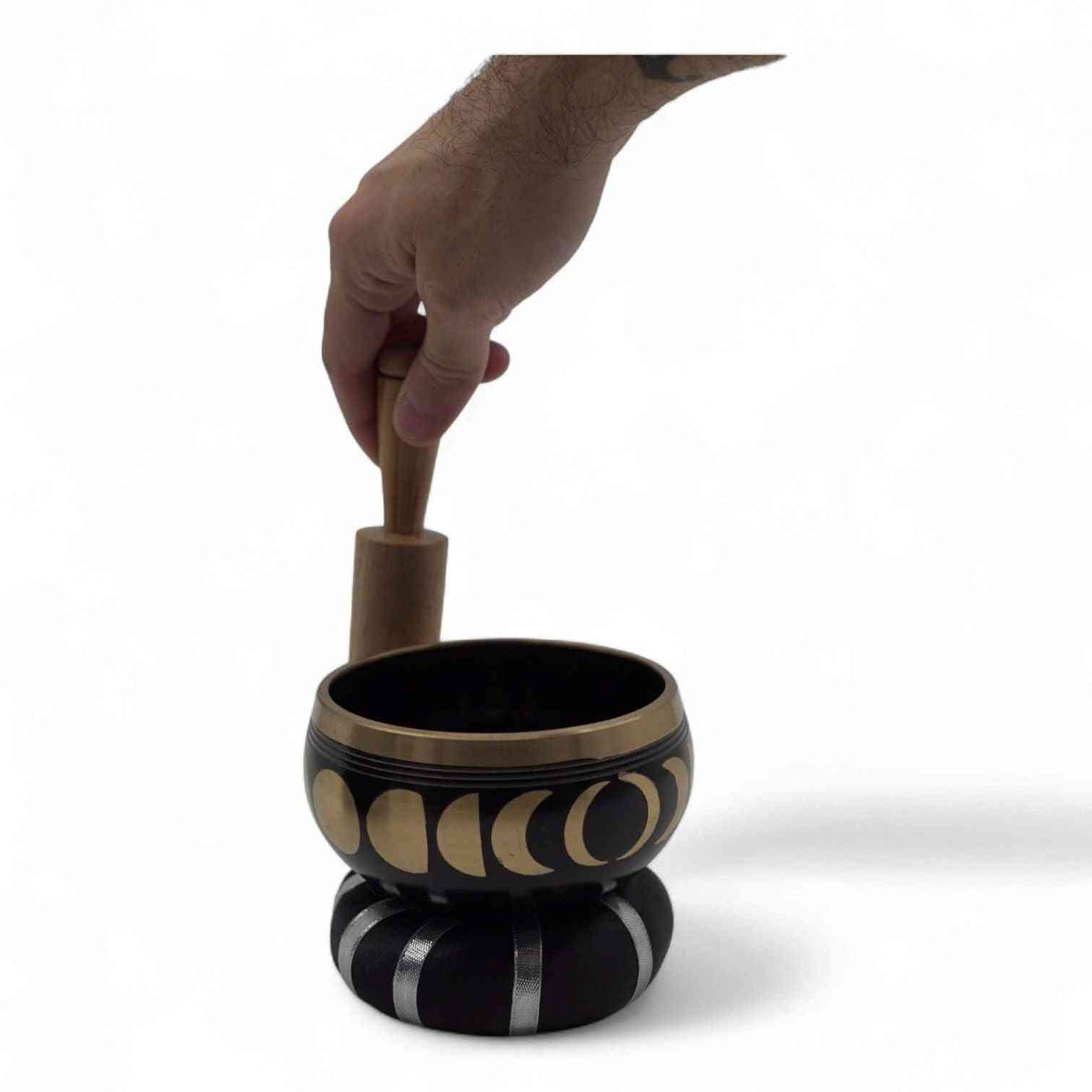Juego de Cuenco Tibetano - Fase Lunar - Negro 10,7 cm - Artículos Tibetanos