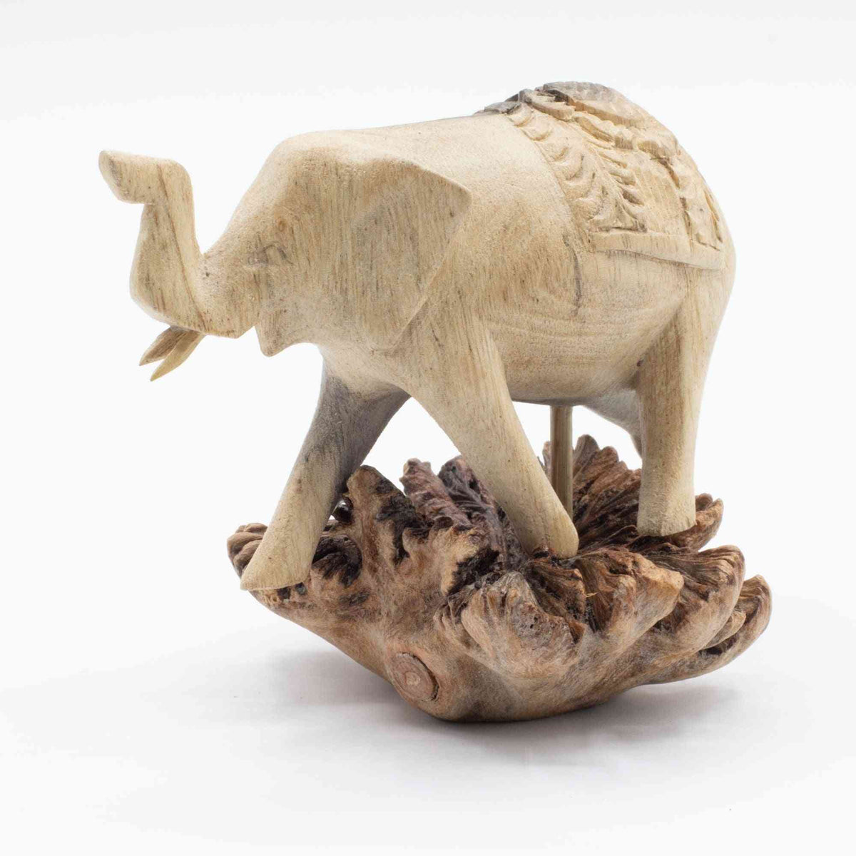 Handmade Parasite Wood Carving - Walking Elephant