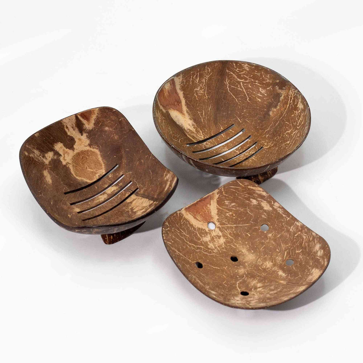 Porta jabón de coco natural - de forma alargada - 11 cm - Jaboneras de coco | El Bazar de Tizar