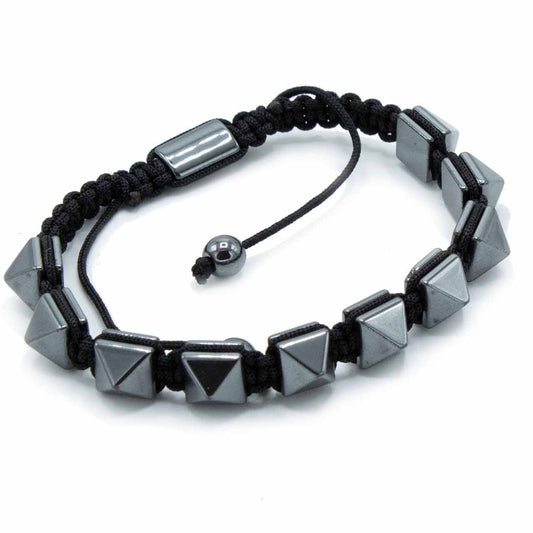 Bracelet Magnétique Shamballa en Hématite - Clous
