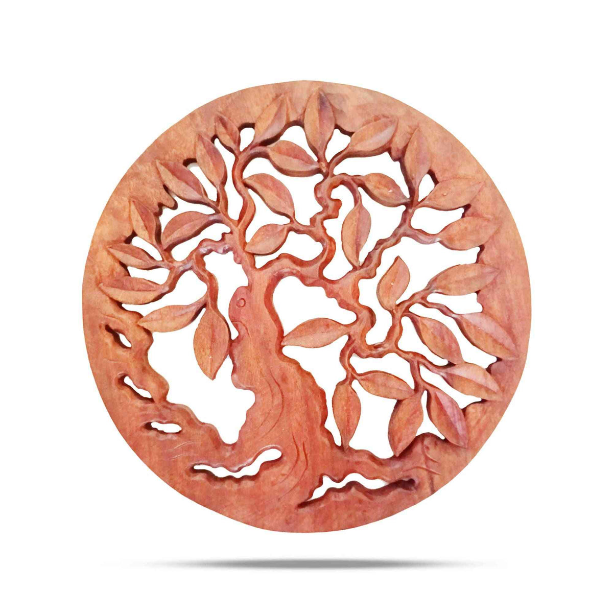 Round Decorative Wooden Panel with Tree of Life 40cm