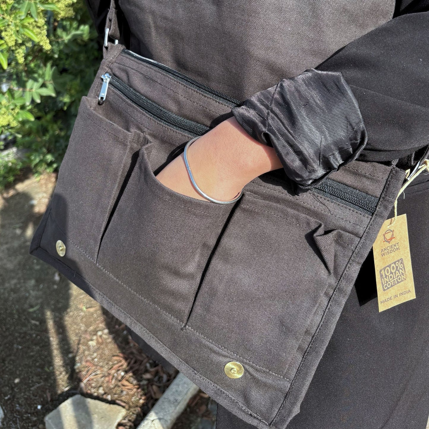 Bolsa Mensajera de Algodón Lona para Portátil - Charcoal