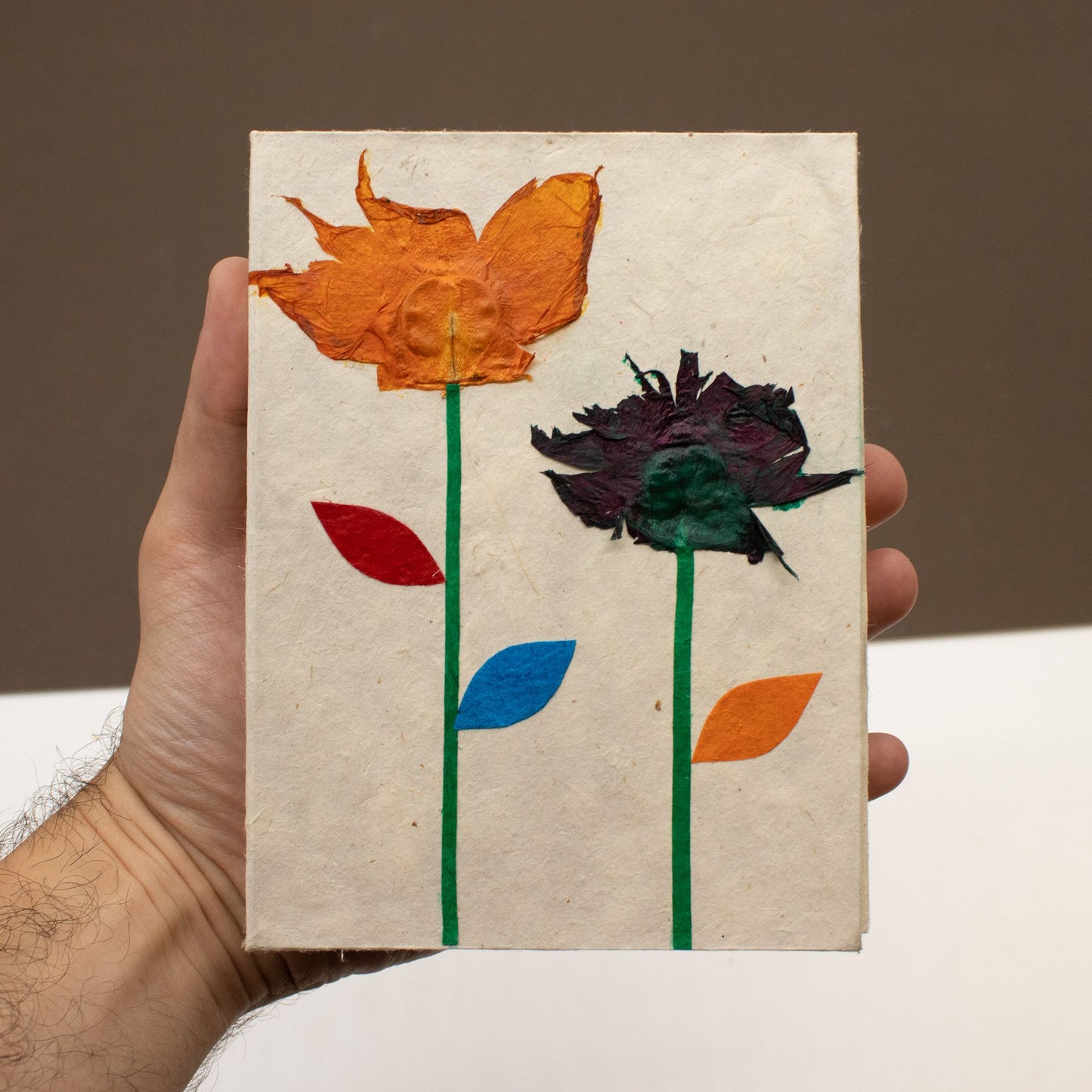 Cuaderno Med Lokta (15x12 cm) - 45 hojas - Diseño floral auténtico del Himalaya elaborado