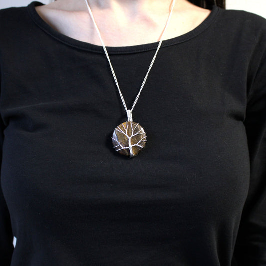 Collar Árbol de la Vida - Ojo de Tigre - collar joyería artesanal ojo de tigre | El Bazar de Tizar