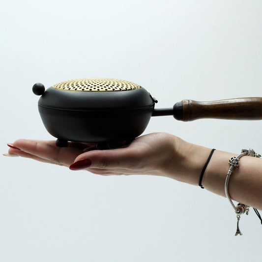 Gran incensario de hierro - detalle dorado - Quemadores de incienso de latón tradicionales, Artisan Product