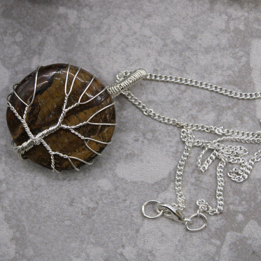 Tree of Life Necklace - Tiger Eye
