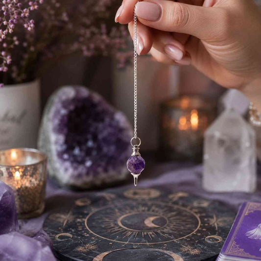 Facted Gemstone Pendulum - Amethyst - Péndulos Especiales Mágicos