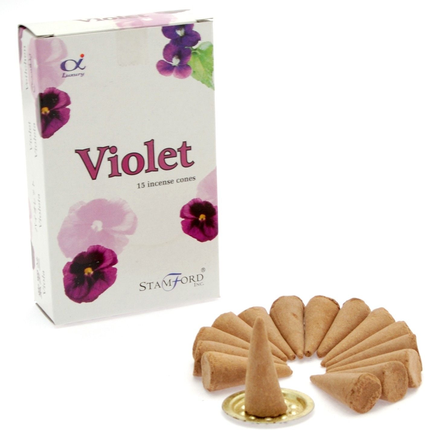 Conos de incienso violeta - Incienso Stamford Premium Conos | El Bazar de Tizar