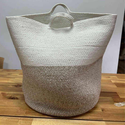 Grand panier en corde de coton 45x40cm - Beige