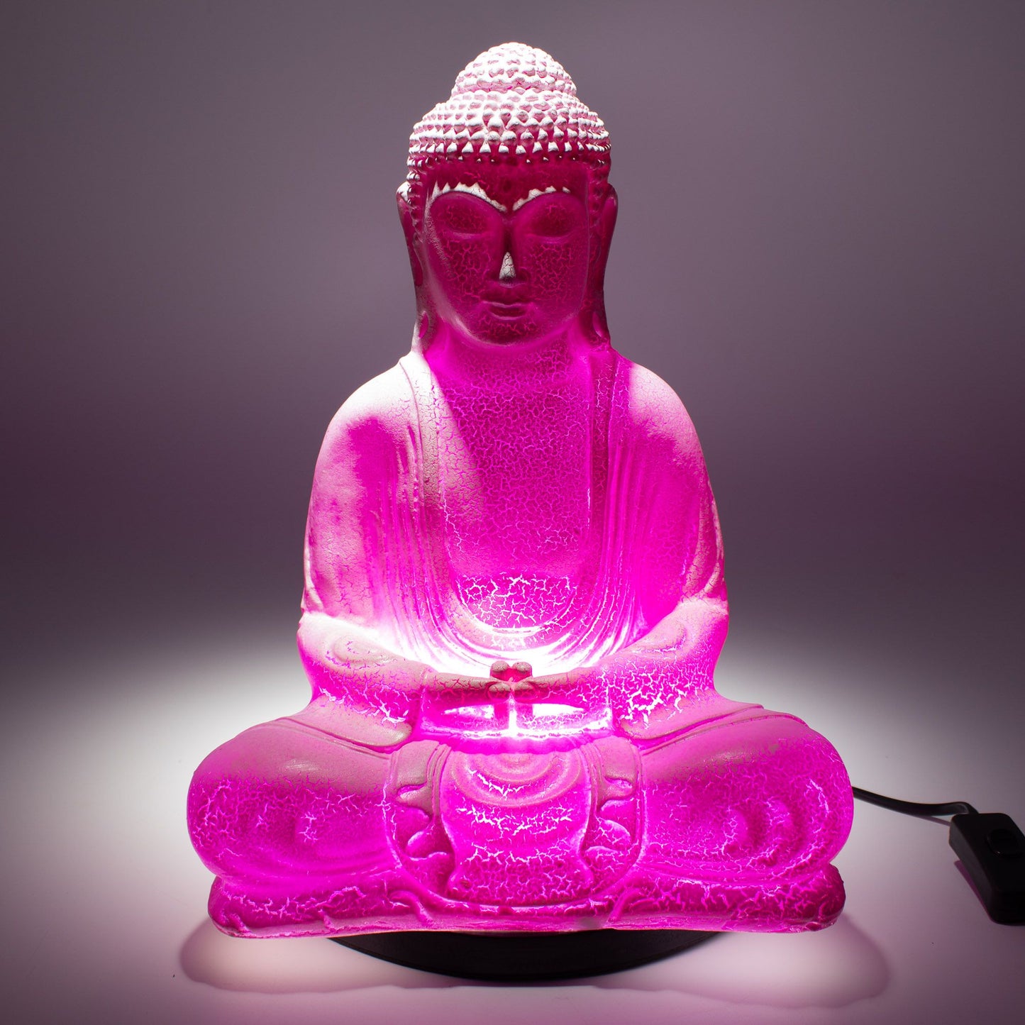 Lámpara Buda para meditación - craquelado de cereza - soporte ovalado