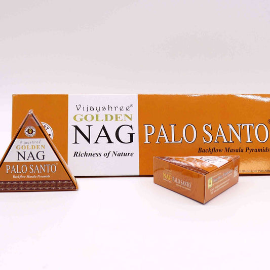 Conos de Incienso Jumbo Nag Dorado - Palo Santo Reflujo 42g - Conos de Incienso Reflujo Inverso Jumbo Golden Nag | El Bazar d