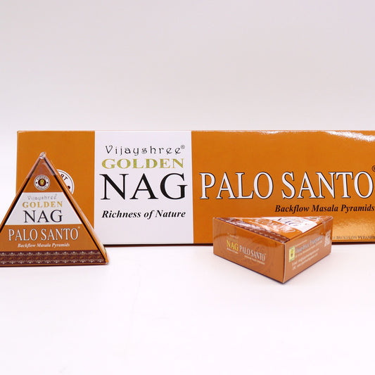 Conos de Incienso Jumbo Nag Dorado - Palo Santo Reflujo 42g