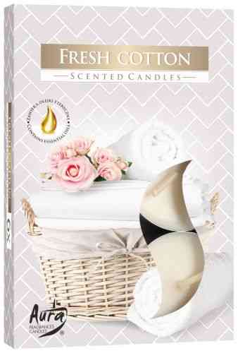 1x Set de 6 Velas de Té Perfumadas - Algodón fresco - Velas de té perfumadas