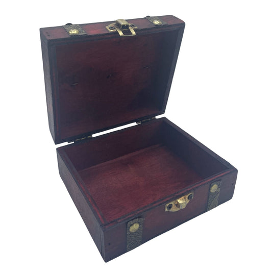 Baúl De Té Cuadrado - Tan - Cajas Vintage