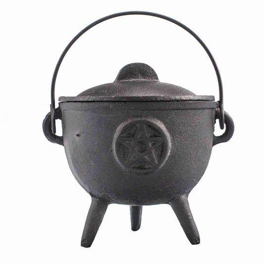 Caldero de Hierro Fundido con Pentágono 11x13cm - Cuencos y calderos rituales