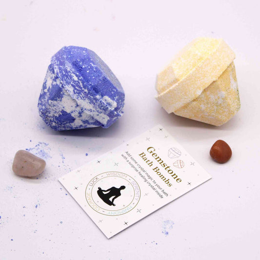 Bomba de Baño de Piedras Preciosas - Blanca y Dorada - Bombas de Baño con Piedras Preciosas