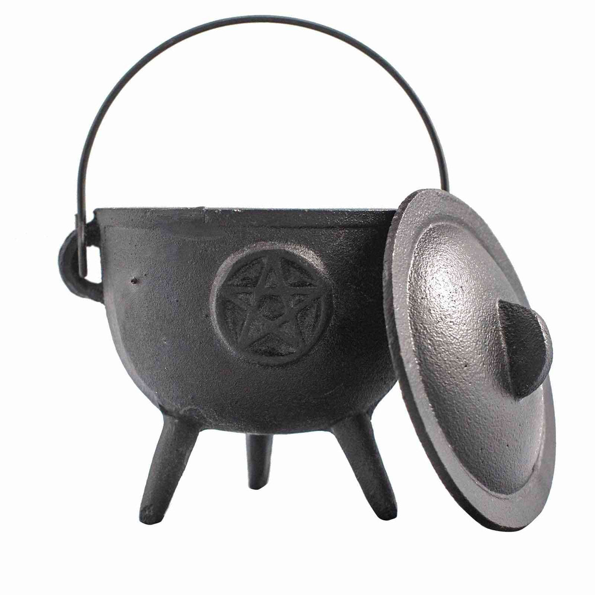 Caldero de Hierro Fundido con Pentágono 11x13cm - Cuencos y calderos rituales