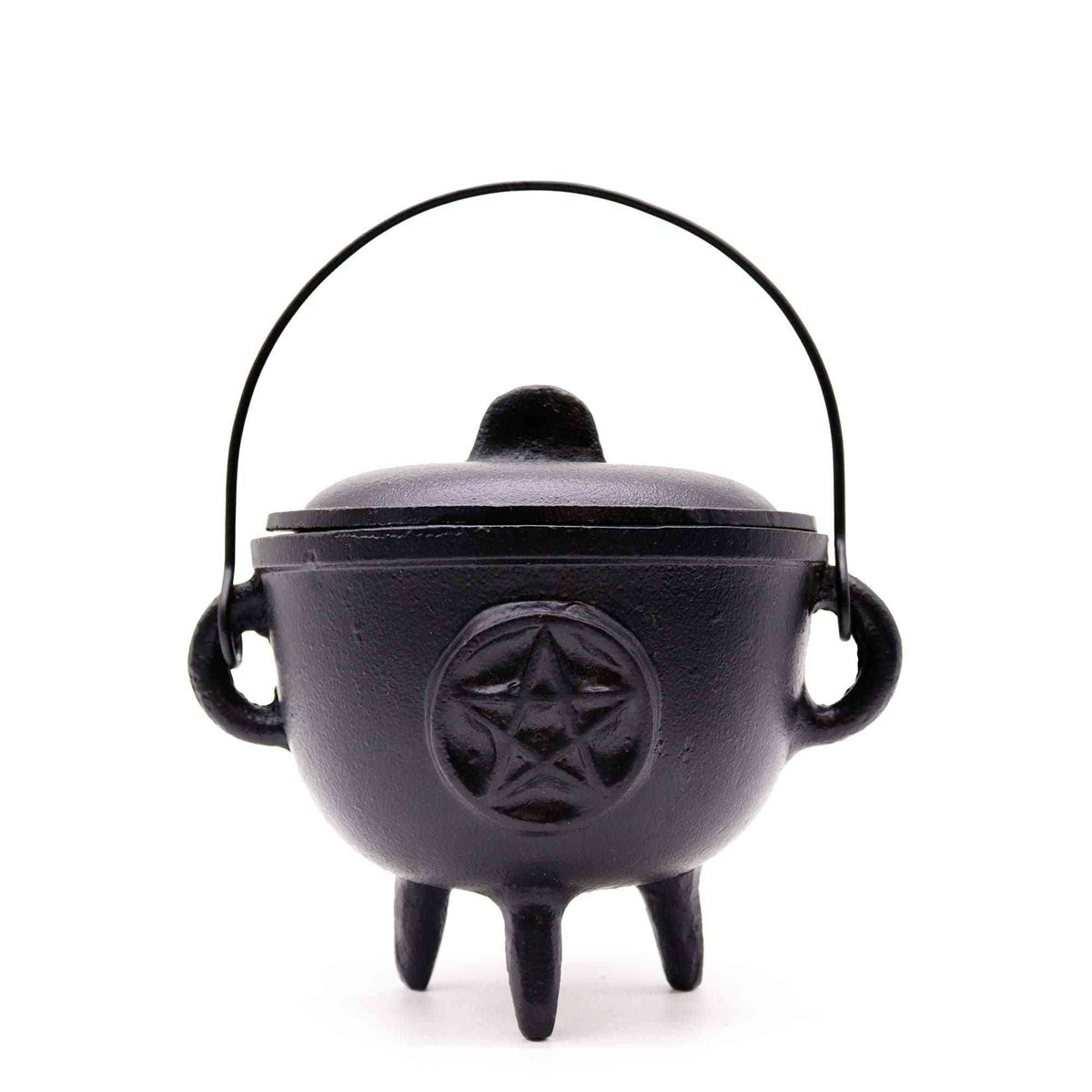 Caldero de hierro fundido extra grande con pentágono 15x15cm | Cuencos y calderos rituales | El Bazar de Tizar