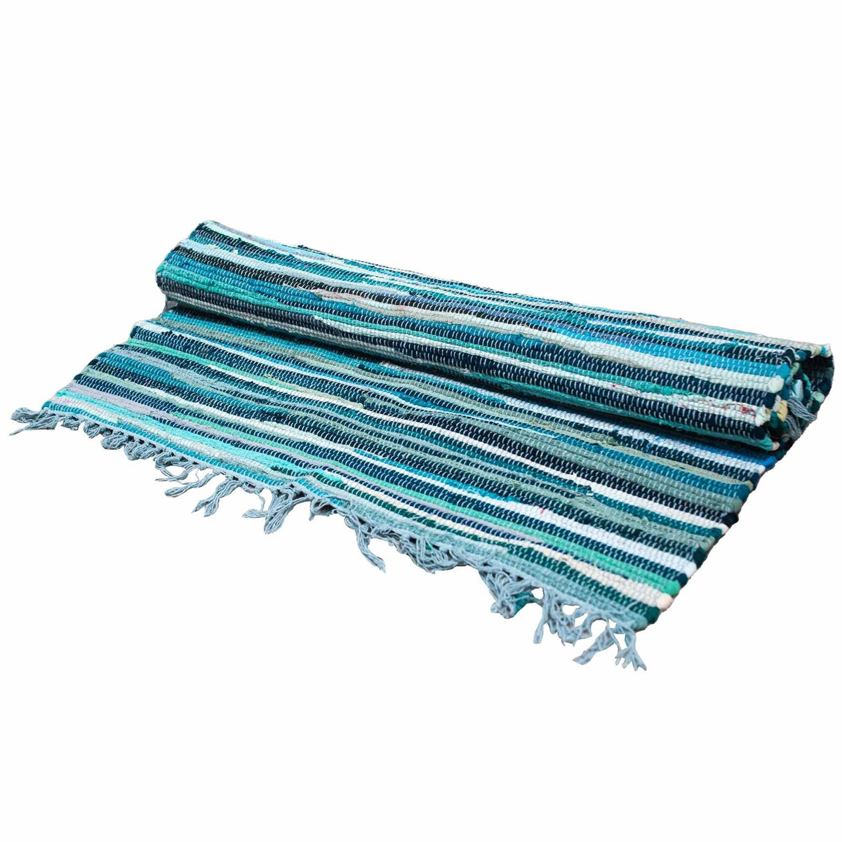 Alfombra Room Rag - 150x200cm - calidad premium - Aqua Blues - Alfombras de trapo indias