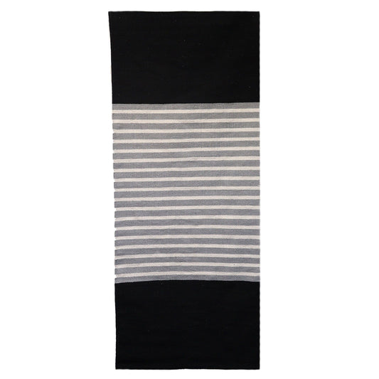 Alfombra India de Algodón - 70x170cm - Negro / Gris - Alfombra India de Algodón, alfombra