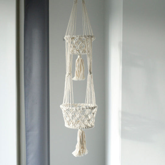 Support de pot en macramé - Double