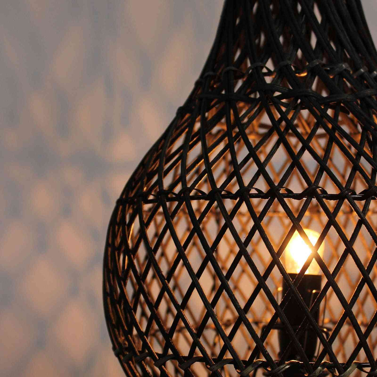 Lampara de Mesa de Ratán - Natural - Artisan Product | El Bazar de Tizar