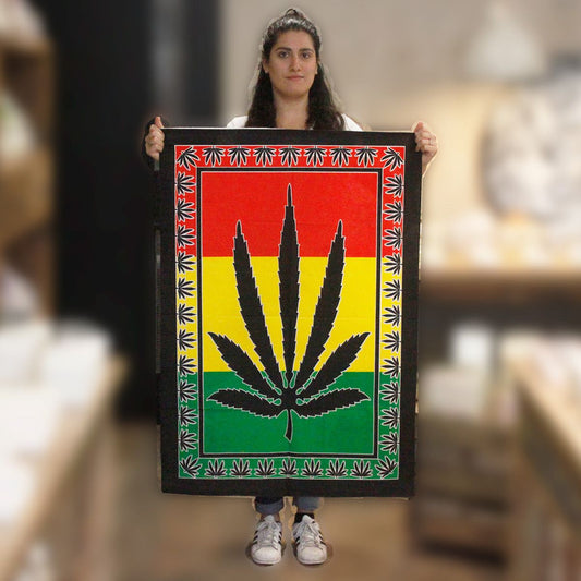 Arte de pared de algodón - Hoja de hierba - Tapices de algodón para la pared