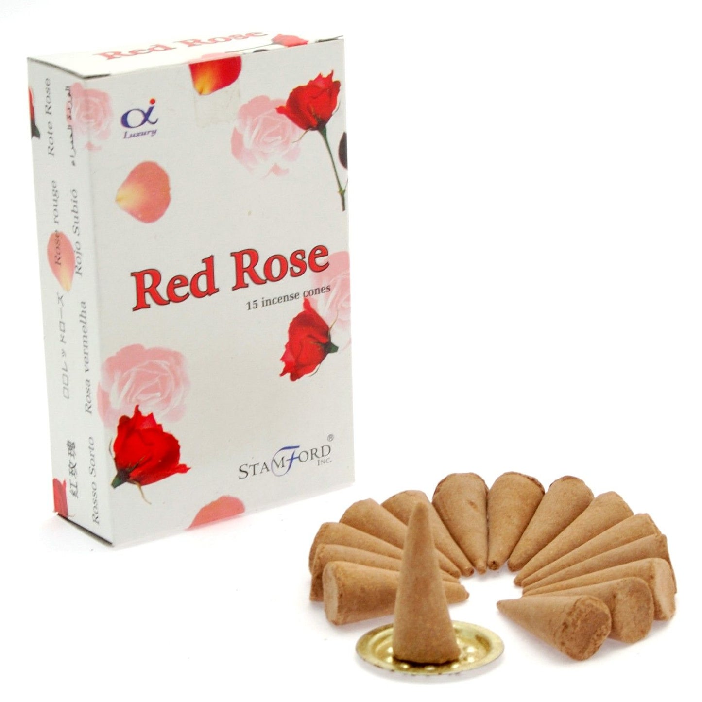 Conos de incienso rosa roja - Incienso Stamford Premium Conos | El Bazar de Tizar