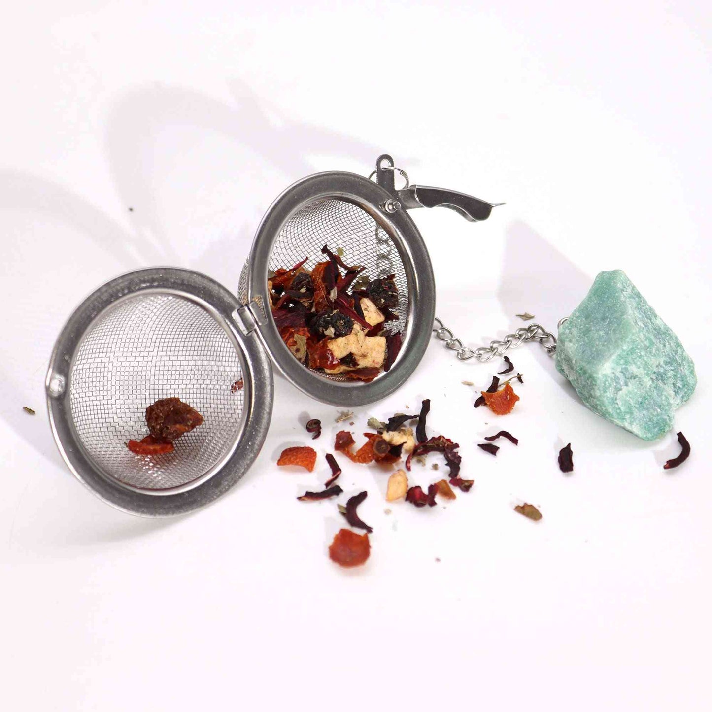 Colador de té de piedras preciosas de cristal crudo - Cornalina