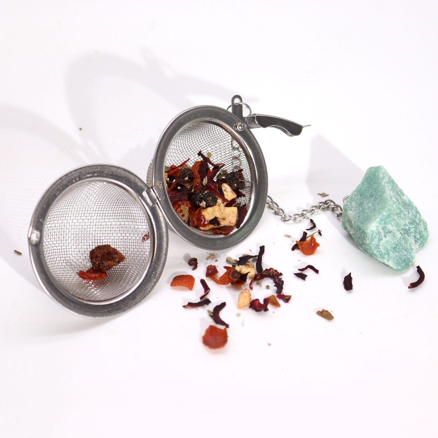Colador de té de piedras preciosas de cristal crudo - Aventurina verde