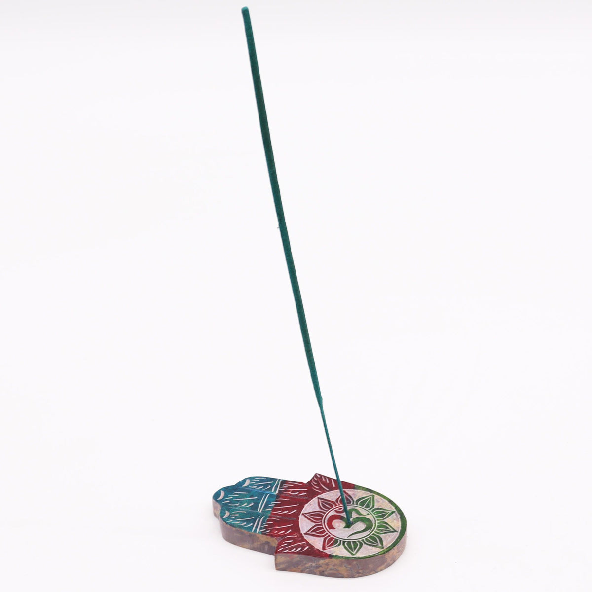 Porta-incienso Hamsa de esteatita 9x6cm -OM - Porta incienso de esteatita | El Bazar de Tizar
