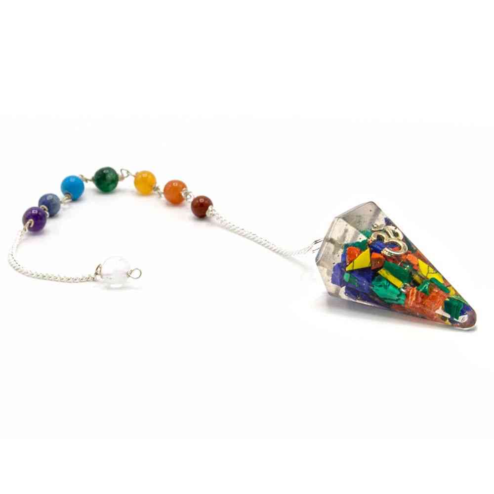 Péndulo de Chakra de Poder de Orgonita - Om - Péndulos de Chakra de Orgonita, chakra