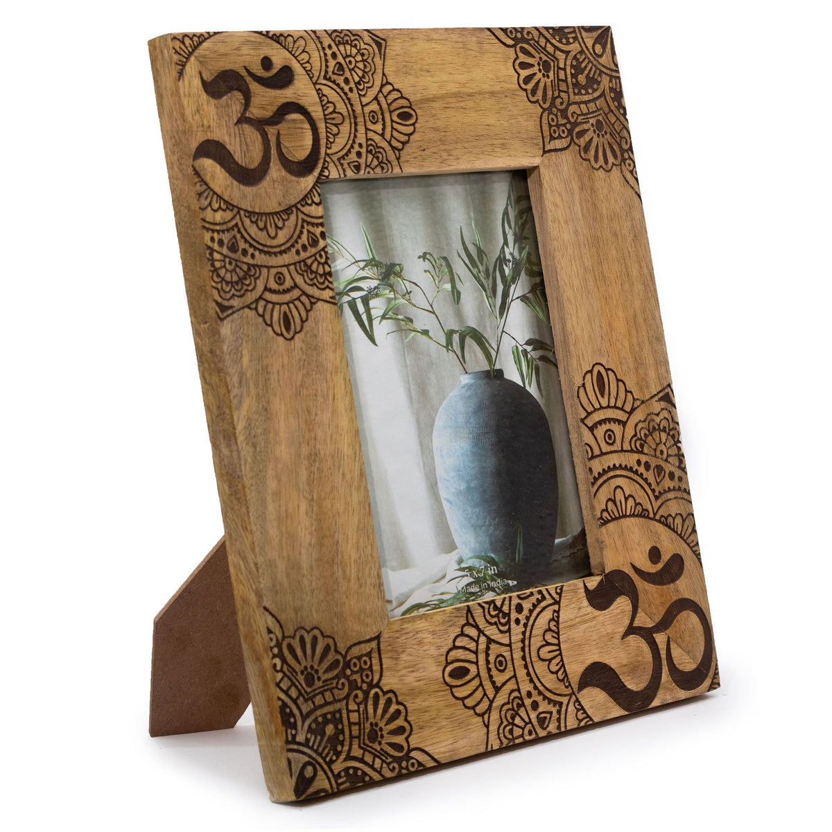 Grand Cadre en Bois de Mangue (pour 13x18cm) 28x23x2cm - Mandala Noir