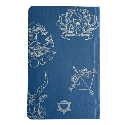 Diario de Bienestar Azul Medianoche - 120 páginas - Zodiaco Plateado