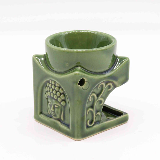 Quemador de Buda Cuadrado - Jade oscuro - Quemador de aceite Buda clásico | El Bazar de Tizar