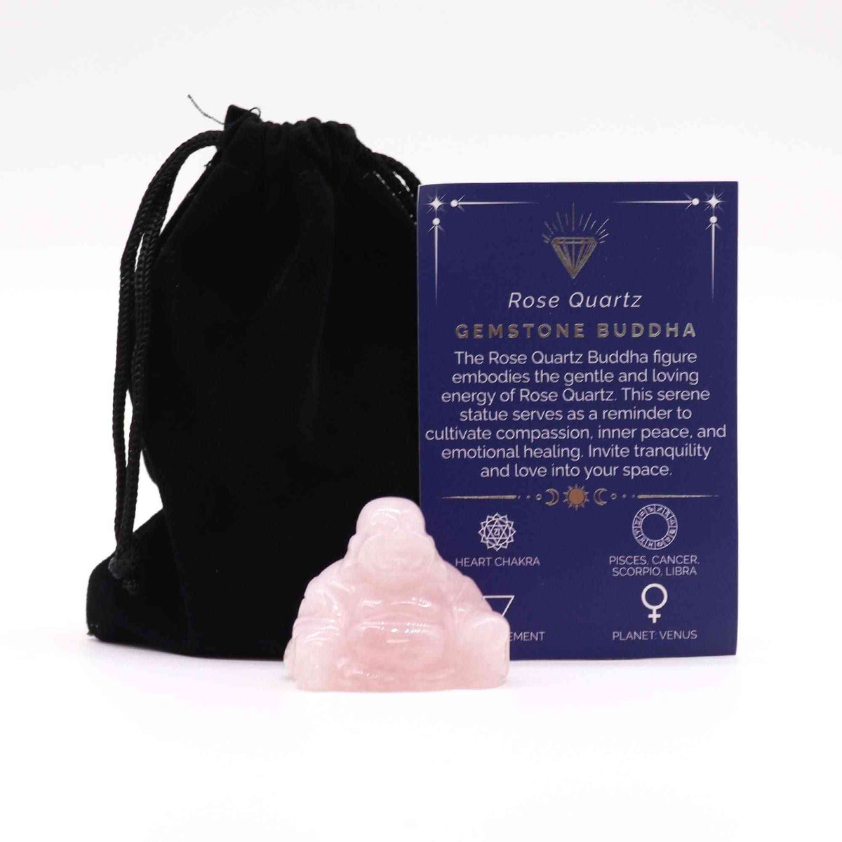 Gema Buda Pequeño- Cuarzo Rosa 35x40x23mm
