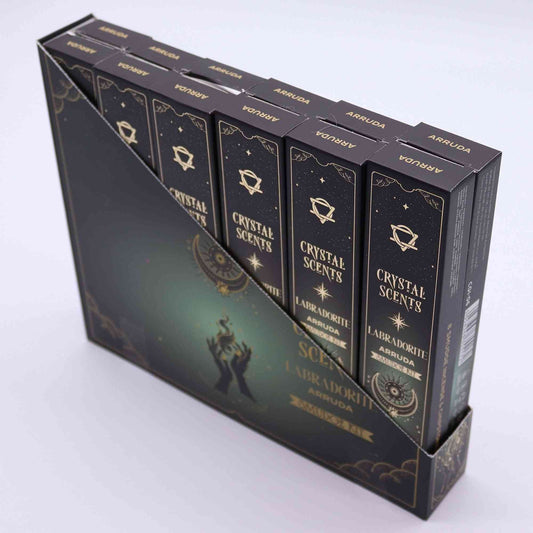 Cristal de Labradorita Aromas de Purificación Incienso - Ruda - Incienso Smudge de Crystal Scents, Artisan Product