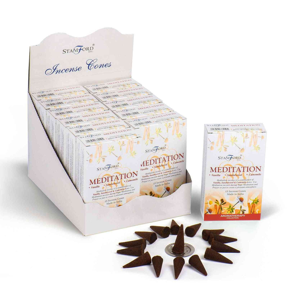 Conos de meditacion - Incienso Stamford Premium Conos | El Bazar de Tizar